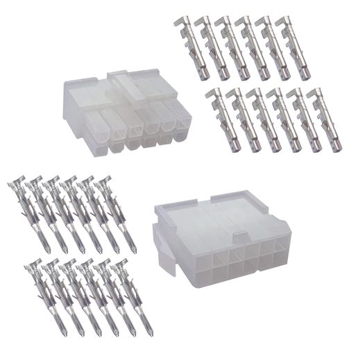 12-Pin Connector Kit, 12 Circuit Compatible Molex MLX Power Connectors, Pinwire Connectors, Industrial and Scientific Disconnect Terminals, Reliable and Durable (3 Sets)