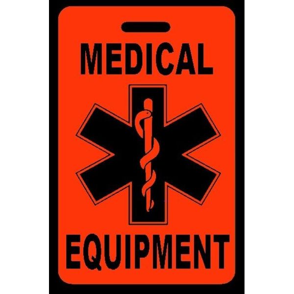 Hi-Viz Orange Medical Equipment Bag Tag