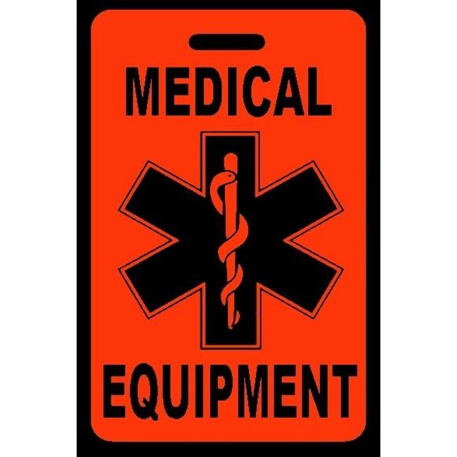 Hi-Viz Orange Medical Equipment Bag Tag