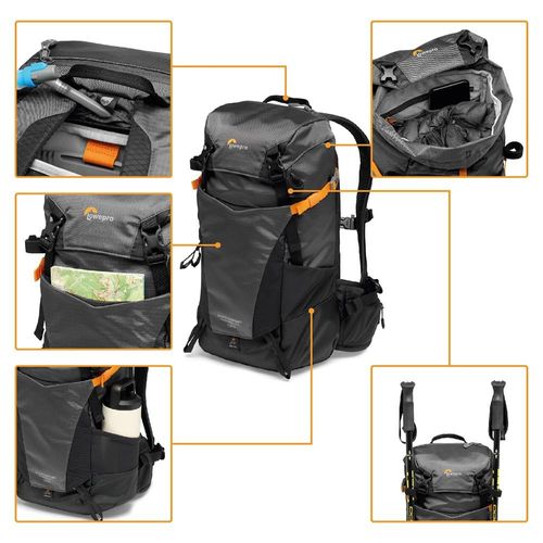 Lowepro PhotoSport BP 15L AW III, Hiking Backpack with Side Access, Removable Camera Insert and Accessory Strap System, Grey, for Mirrorless Camera