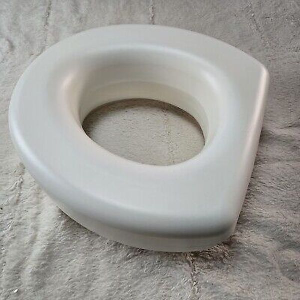 Health Smart 4 Inch Portable Raised Toilet Seat Riser, Elevated White OB