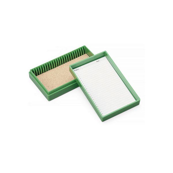 3B Scientific W58433 Microscope Slide Box, 25-Place, Green
