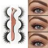 3D Fake Eyelashes Natural Extensions, Strip Mink False Eyelashes Multipack, Wispy Fluffy Volume Eye False Lashes with Stainless Steel Eyelash Tweezer