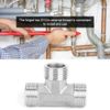 1/2 Inch Tee Pipe Fitting, Pipe Threaded Pipe Nipples Stainless Steel T‑Shaped Tee Connector Pipe Connection