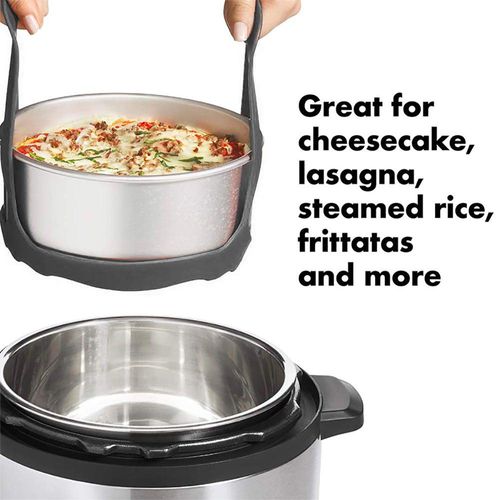 ddLUCK 3Qt Pressure Cooker Sling, Silicone Bakeware Sling for 3Qt Instant Pot, Multi-function Cooker Anti-scalding Bakeware Lifter Steamer Rack，BPA-Free Silicone Egg Steamer Rack (Gray)