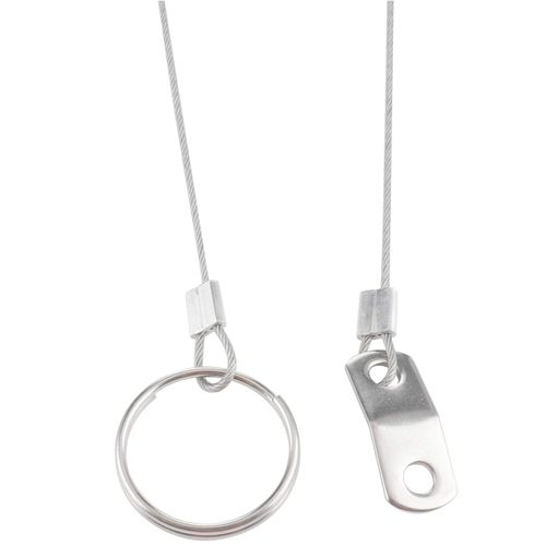 4 Pack Full 316 Stainless Steel Lanyard Cable w' Drop Cam & Quick Release Ring Prevents Loss, Plastic Coating Tether Length 12", Free Installation Screws
