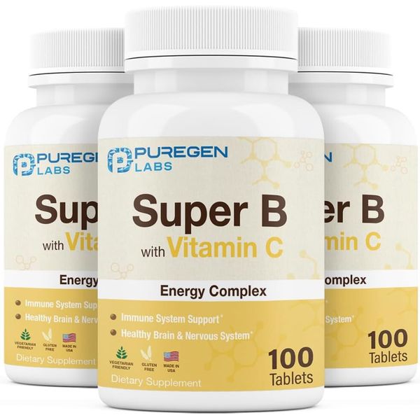 Puregen Labs Super B-Complex 100 Tablets. 3 pk