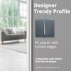 Trendi Switch Fan Isolator 10A Triple Pole Chrome Rocker Switch in Warm Grey