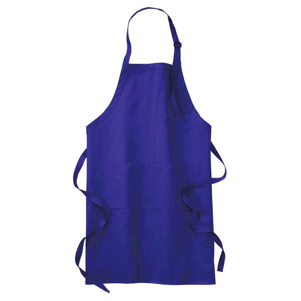 Apron Chef Royal Blue Apron Plain Long Length Pocket Aprons