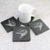 4 x 'Snake Portrait' 10cm Square Slate Coasters (CR00222540)