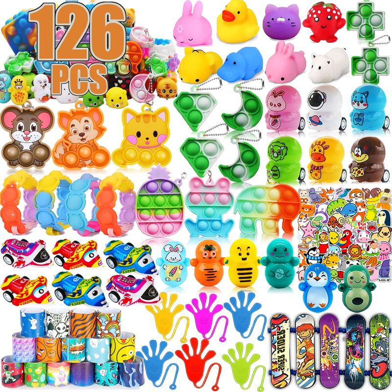 126 Pack Party Favors for Kids 3-5,Pop Fidget Toys, Classroom Prizes ...