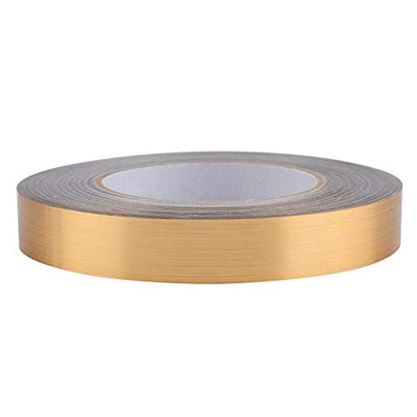 FTVOGUE PVC Decorative Tape, Floor Crevice Line Sticker Self-Adhesive Sealing Tape for Ground Corner Tile (0.79in, Gold)