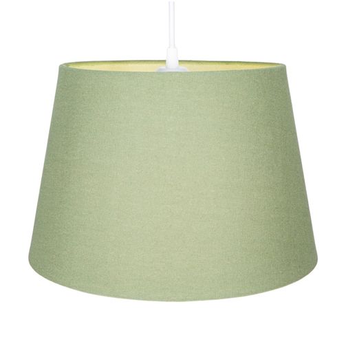Classic and Traditional 10 Inch Olive Green Linen Fabric Drum Table or Pendant Lamp Shade 60w Maximum | Inner Cotton Lining by Happy Homewares