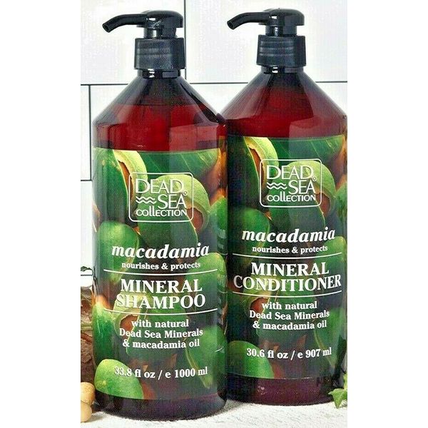 2 PACK DEAD SEA   MACADAMIA MINERAL SHAMPOO & CONDITIONER 33.8 oz