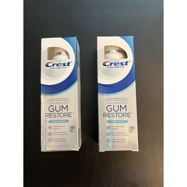 Crest Advanced Gum Restore Fluoride Toothpaste Set of Two NEW Exp Mar 2025