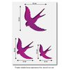 CraftStar Swallows Stencil - A4 Reusable Swallow Stencil Sheet