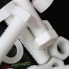 5X White Hex Head Screws Polypropylene (PP) Plastic Nuts and Bolts, Washers, M16 x 65mm,