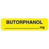 UAL Anesthesia Label Butorphanol mg, 1-1/4" x 5/16"