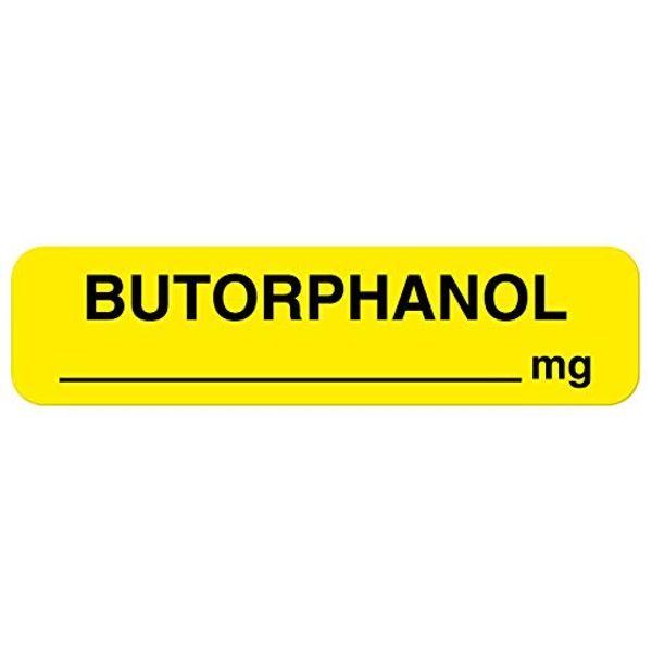 UAL Anesthesia Label Butorphanol mg, 1-1/4" x 5/16"