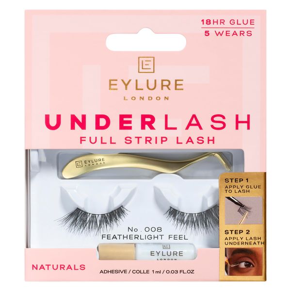 Eylure Underlash Full Strip Lash - No. 008 | Includes Bond and Applicator | 5 Wears