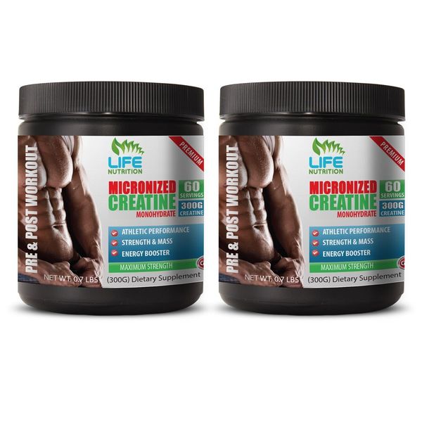 workout supplement MICRONIZED CREATINE 300G exercise performance 2 Cans
