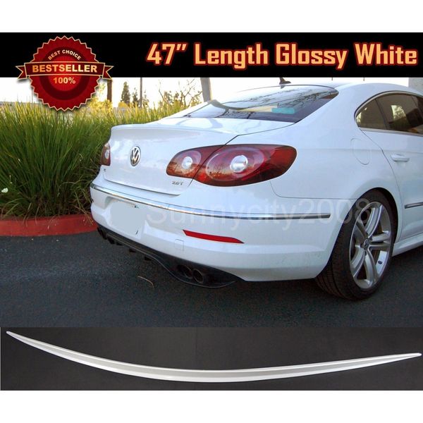 47" long Universal Glossy White Rear Trunk Deck Lip Spoiler Wing For Ford