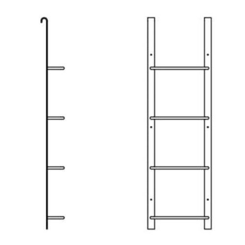 Window Well Supply Heavy-Duty Steel Window Well Ladder (3-Rung, White)