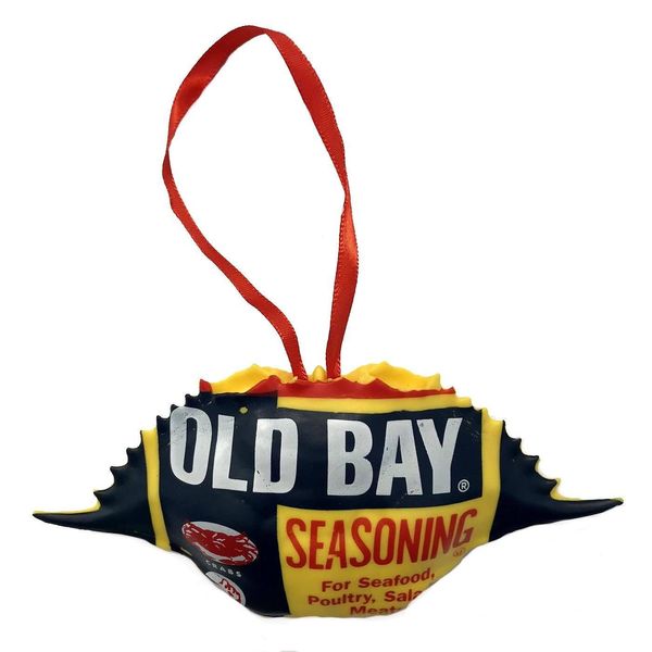 Old Bay Can /  Crab Shell Ornament - -