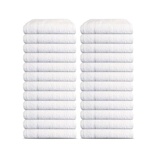 Generic Salon Towels Pack of 60 Super Absorbent Quick Dry White Hand Towels Medium Size 15x25 Inches Double Stitched 100% Ring Spun Soft Cotton Spa Towels for Gym, Hotel, Home & Pool, 152560