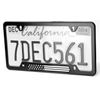 Black Stainless Steel License Plate Frame (Black/Chrome Flag)