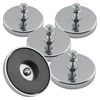 Master Magnetics Ceramic Round Base Magnet with Bolt and Nuts - 2.04" Diameter, 1.25" Height, 35 Pound Pull, Nickle Plated, Pack of 5, RB50B3NX5