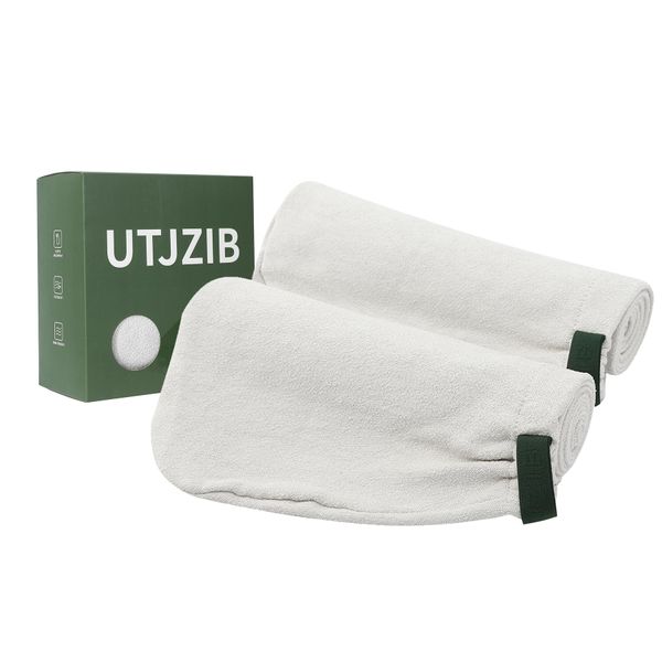 UTJZIB Ultra-Absorbent Microfiber Hair Towels-2Pack Hair Towel Wrap for Women, Turbie Twist Hair Wraps, and Versatile Microfiber Towels for Effortless Drying (Light Gray)