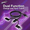 BoxWave Cable Compatible with Mobile Pixels Duex Max - AllCharge 3-in-1 Cable - Jet Black