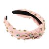 VOCOSTE Pink Headband Diamond Women Knotted Fashion Pleated Headband Versatile Outerwear Hair Accessories 1pc