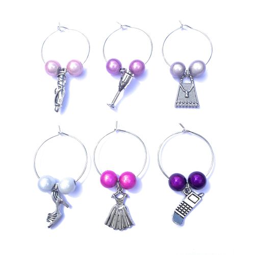 Libby's Market Place Girl's Favourites Wine Glass Charms with Gift Box