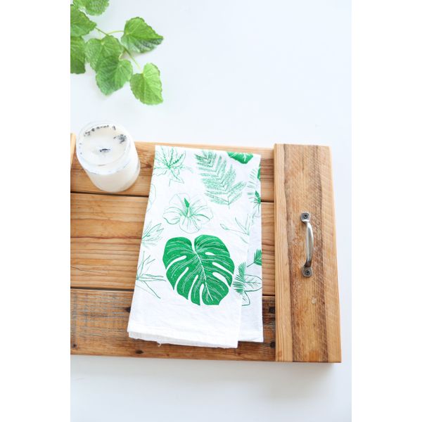 Tropical Leaves Tea Towel - one only