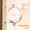 Mineye 2 Pcs 6 Inch B Vent Wall Strap, Round Gas Vent Pipe Strap, B Vent Wall Bracket, Adjustable Wall Strap Pipe Bracket Clamp Pipe Strap, Galvanized Rigid Split Ring Hanger