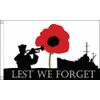 Lest we Forget (Navy) Flag 5ft x 3ft