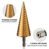 3PCS Step Drill Bit Set 1/4" Hex Shank Quick Change Steel Titanium Coated Drills