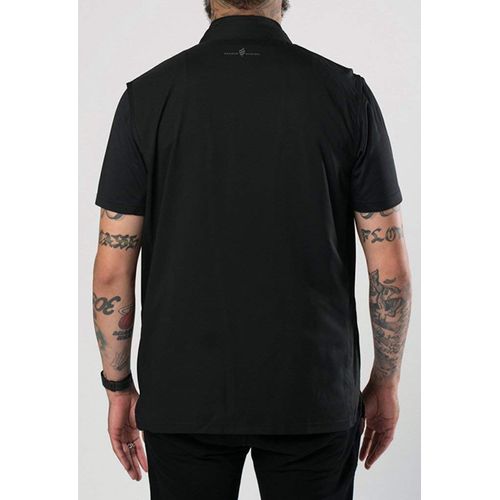 Barber Strong The Barber Vest, Men's Black, Hair Repellent, Ultra Lightweight and Breathable Mesh Side Panels, Sleeveless, Features 3 Pockets and 2-Way Zipper Closure - Size XL, Great for Pet Grooming