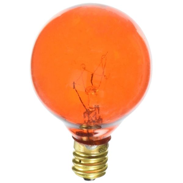 Satco S3836 10 Watt G12.5 Incandescent 120 Volt Candelabra Base Light Bulb, Transparent Amber