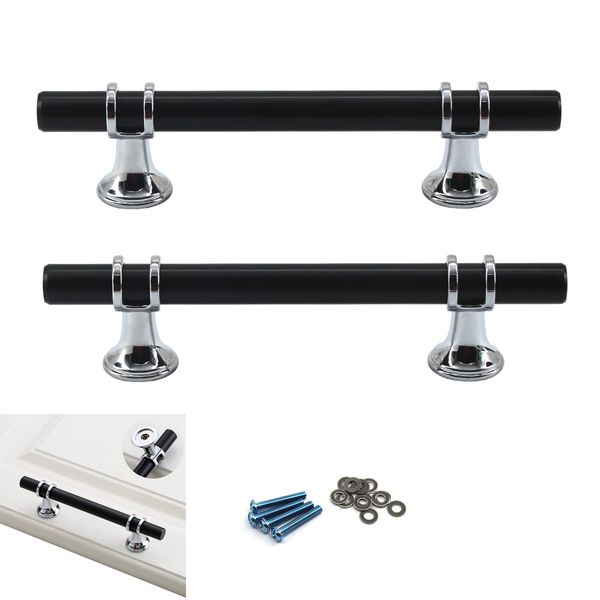 Zerniple T Bar Handle Pull Kitchen Cabinet Handle Zinc Alloy Drawer Wardrobe Pull Cupboard Knobs (2 Pieces)
