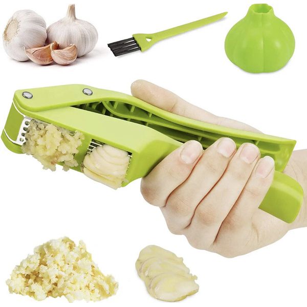 Garlic Press 2-In-1 Garlic Mincer and Slicer