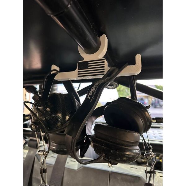 Headset / Goggle Hangers Pre-Designed with logos in pictures