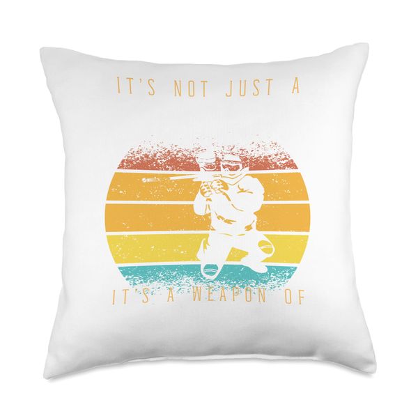 Seductive Splat Tee Adventurous Charm Unleashed-Paintball Gun Seduction Throw Pillow, 18x18, Multicolor
