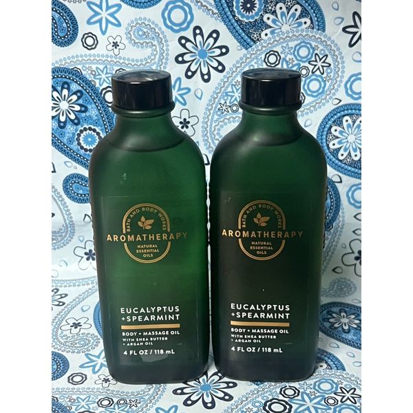 2 Bath & Body Works Eucalyptus Spearmint Body and Massage Oil NEW