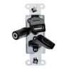 HDMI®, USB and 3.5mm Audio Pass Through Decorative Wall Plate - White - C2G