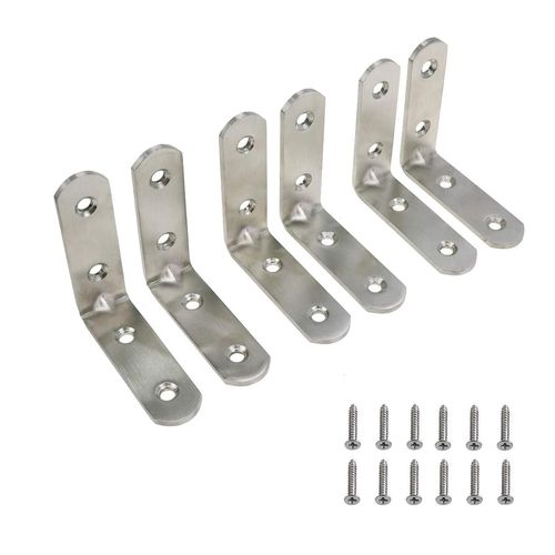 1.5 Inch Corner Brace L Bracket – Zinc-Plated Steel, Pack of 20 with Screws Included, Heavy Duty 4-Hole Design, Rust-Resistant Angle Bracket for Wood, Furniture, Shelves.