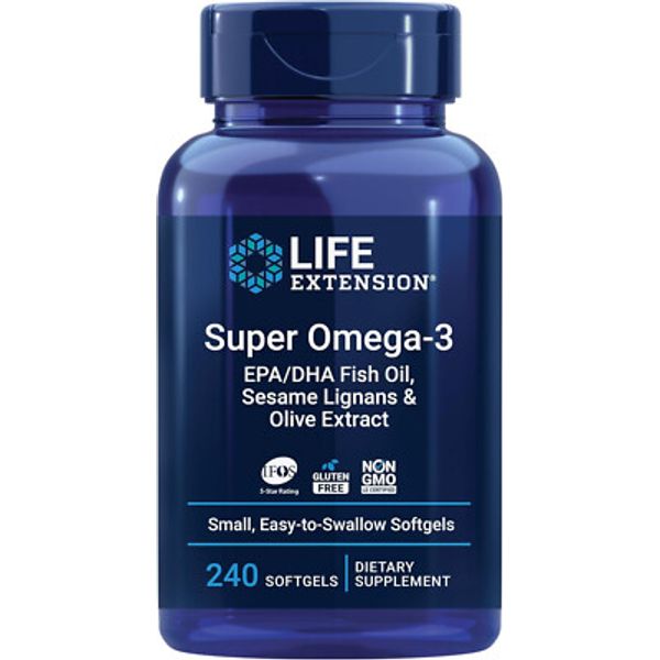 Life Extension Super Omega-3 EPA/DHA Fish Oil,Sesame Lignans&Olive Extract 240SG
