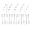 Party Essentials Plastic Party Buffet Serving Utensils Kit, Spoons/Forks/Tong, 20-Piece, White